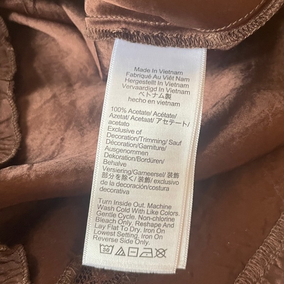 J Crew Lace Trim Slip Skirt in Brown Textured Satin XXS - Picture 6 of 6